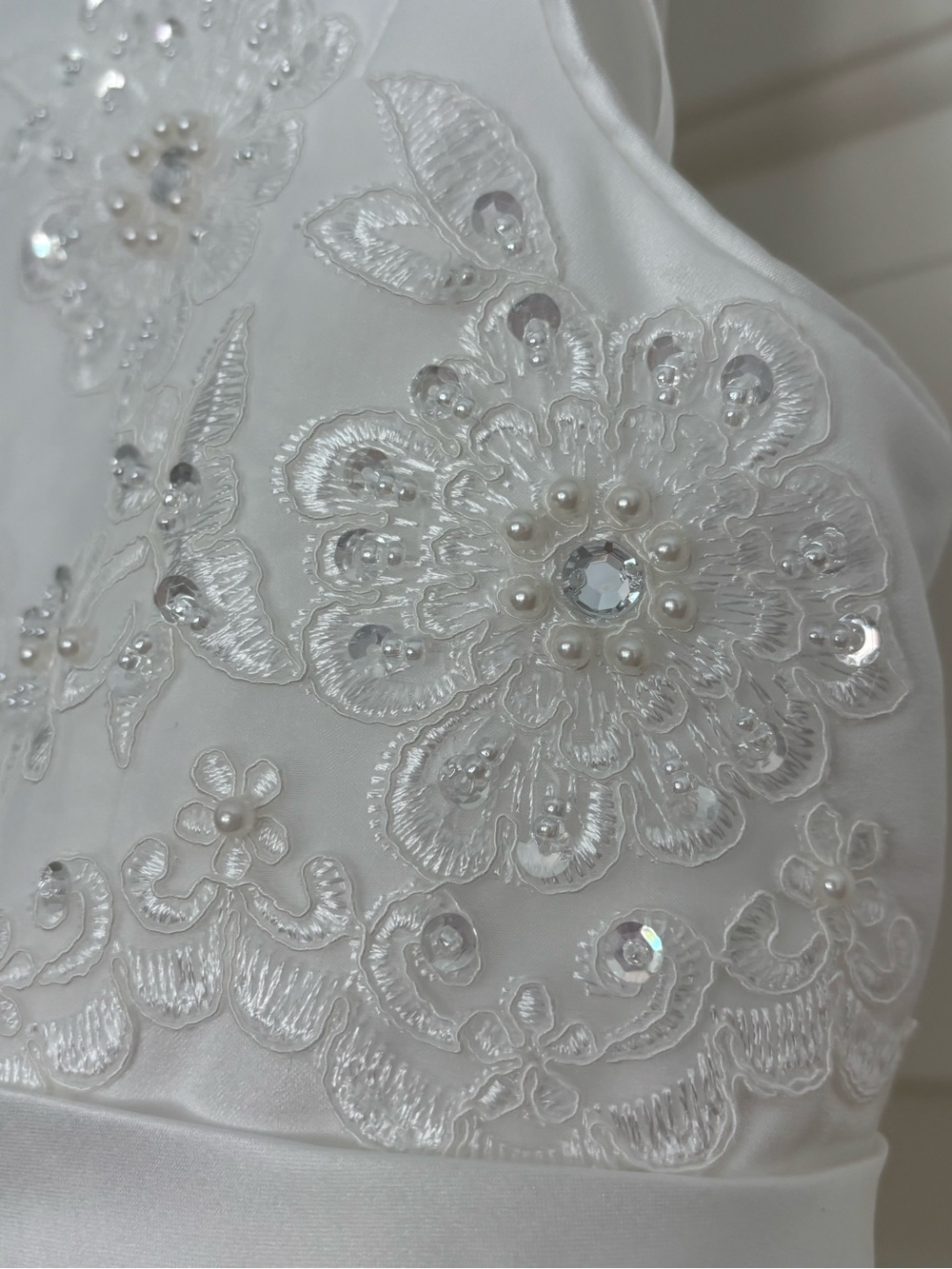 Girls White Embroidered Tulle Flower Girl Dress - Picture 4 of 7